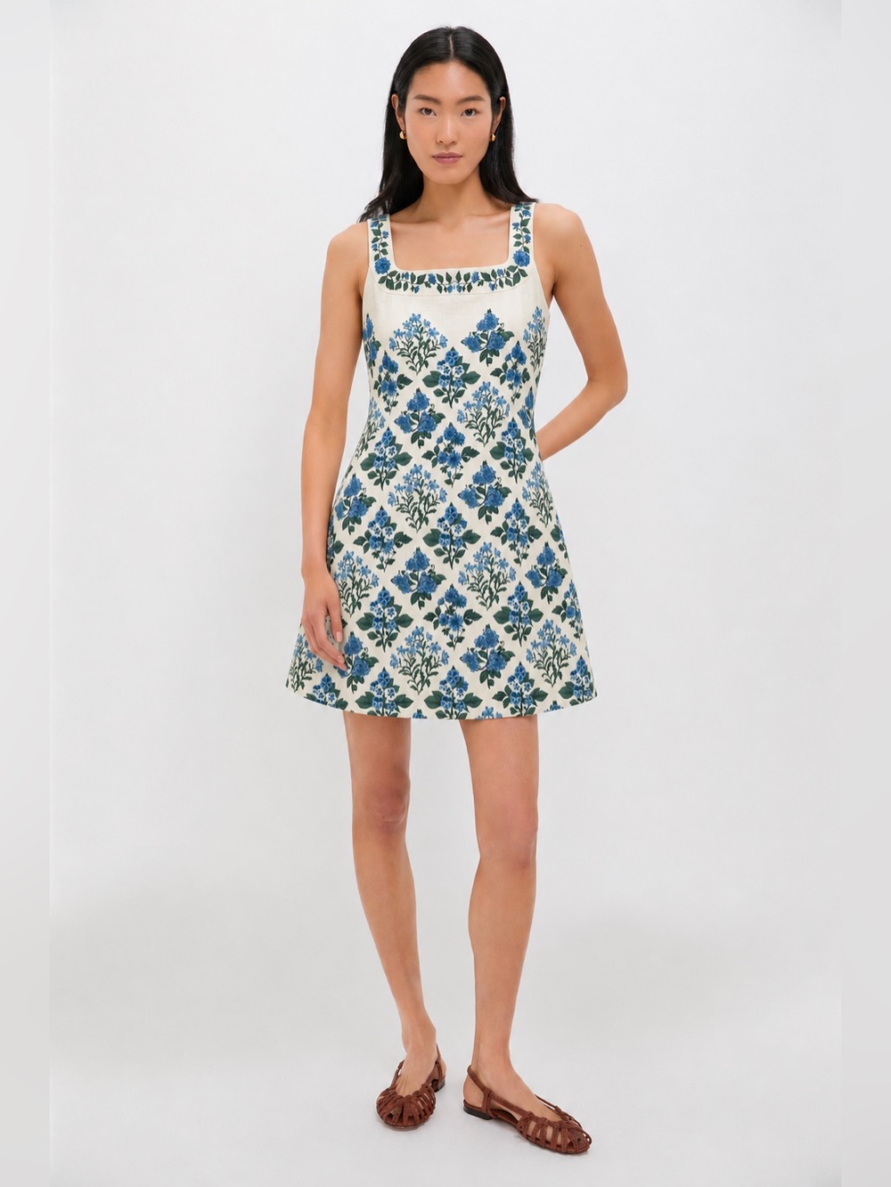 NEW Tuckernuck Anna Cate Zander Dress in Blue Hydrangea Floral Print NWT